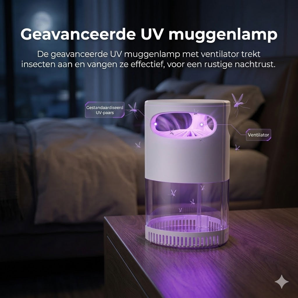 UV-muggenlamp – op USB, chemisch‑vrij, ultrastil