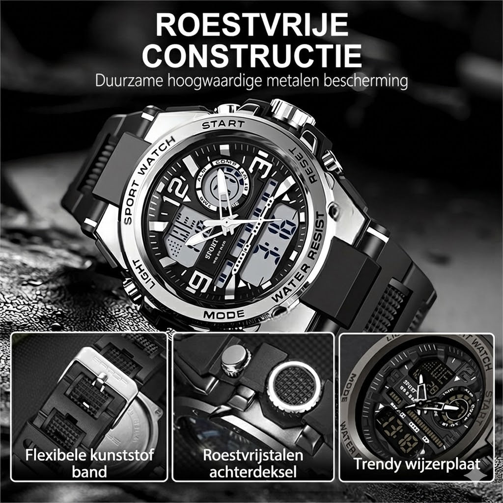 Digitaal Sporthorloge met Nachtlicht (Waterproof)