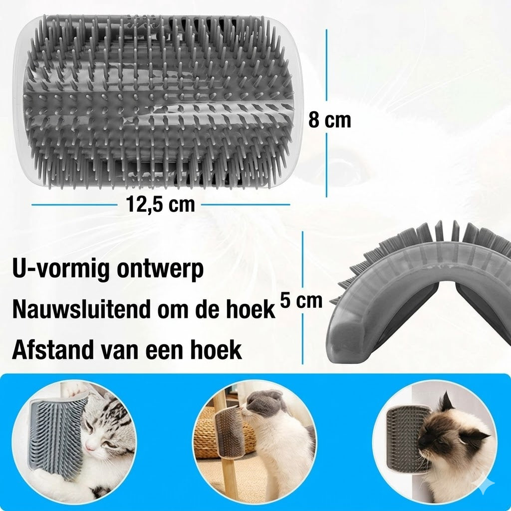 Zelfreinigende Katten Massageborstel voor Hoeken