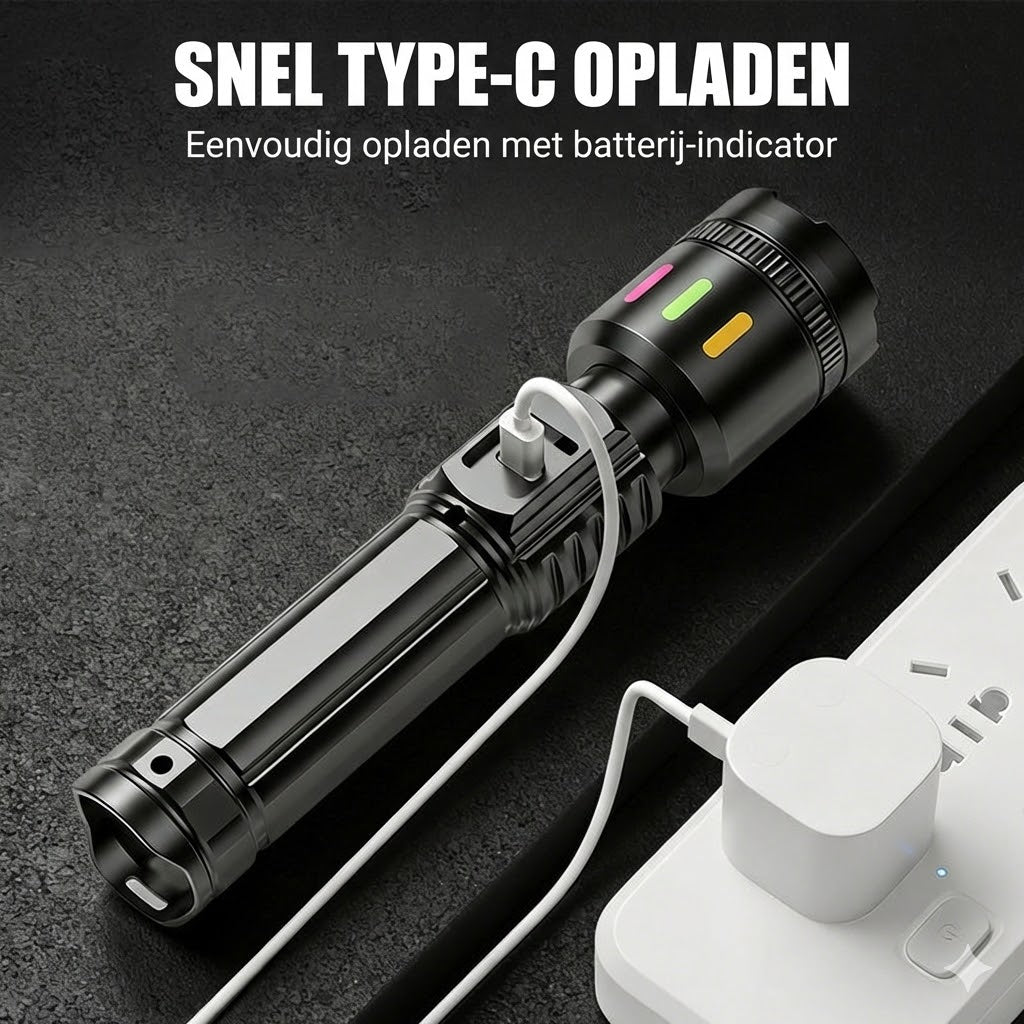 Afstand-Zoom Digitale Display LED Zaklamp