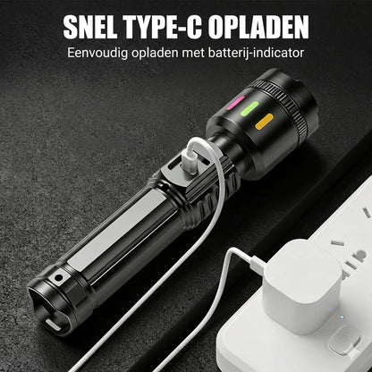 Afstand-Zoom Digitale Display LED Zaklamp