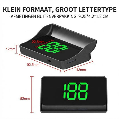 Snelheidsmeter met head-up display