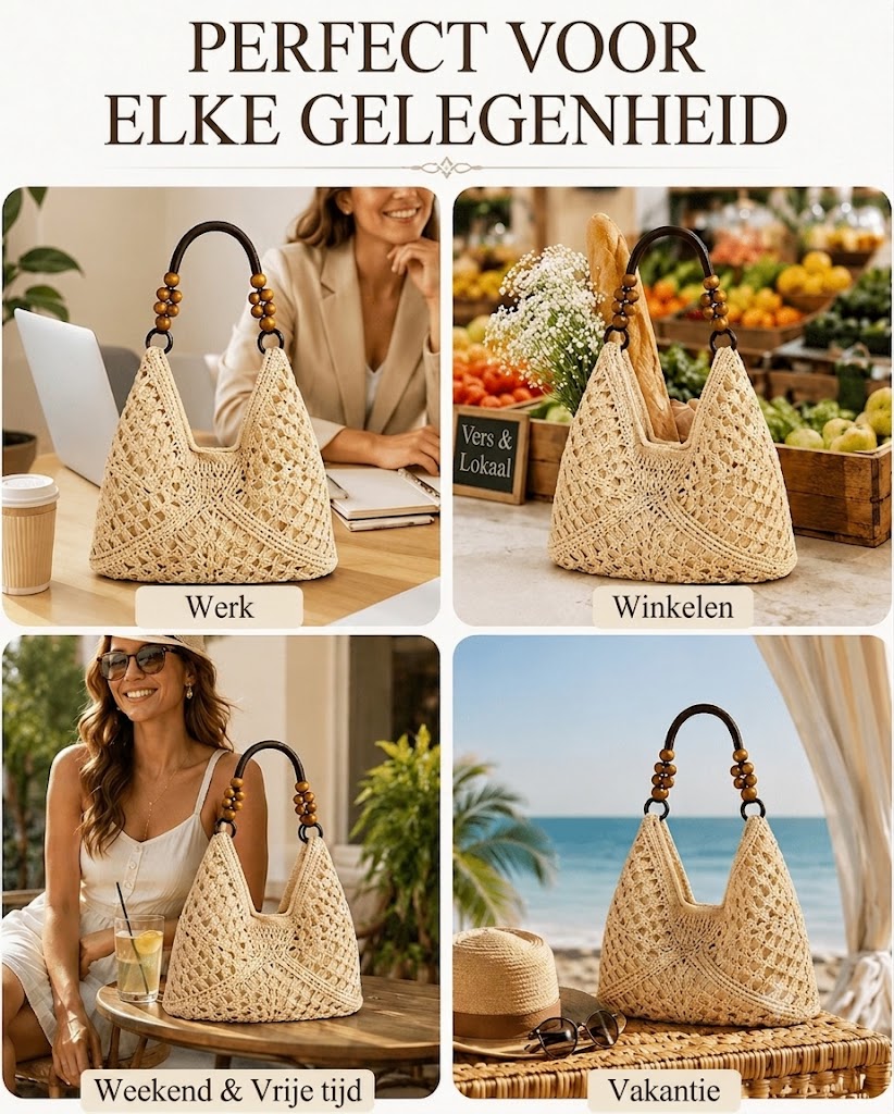 Boho Classic geweven shopper