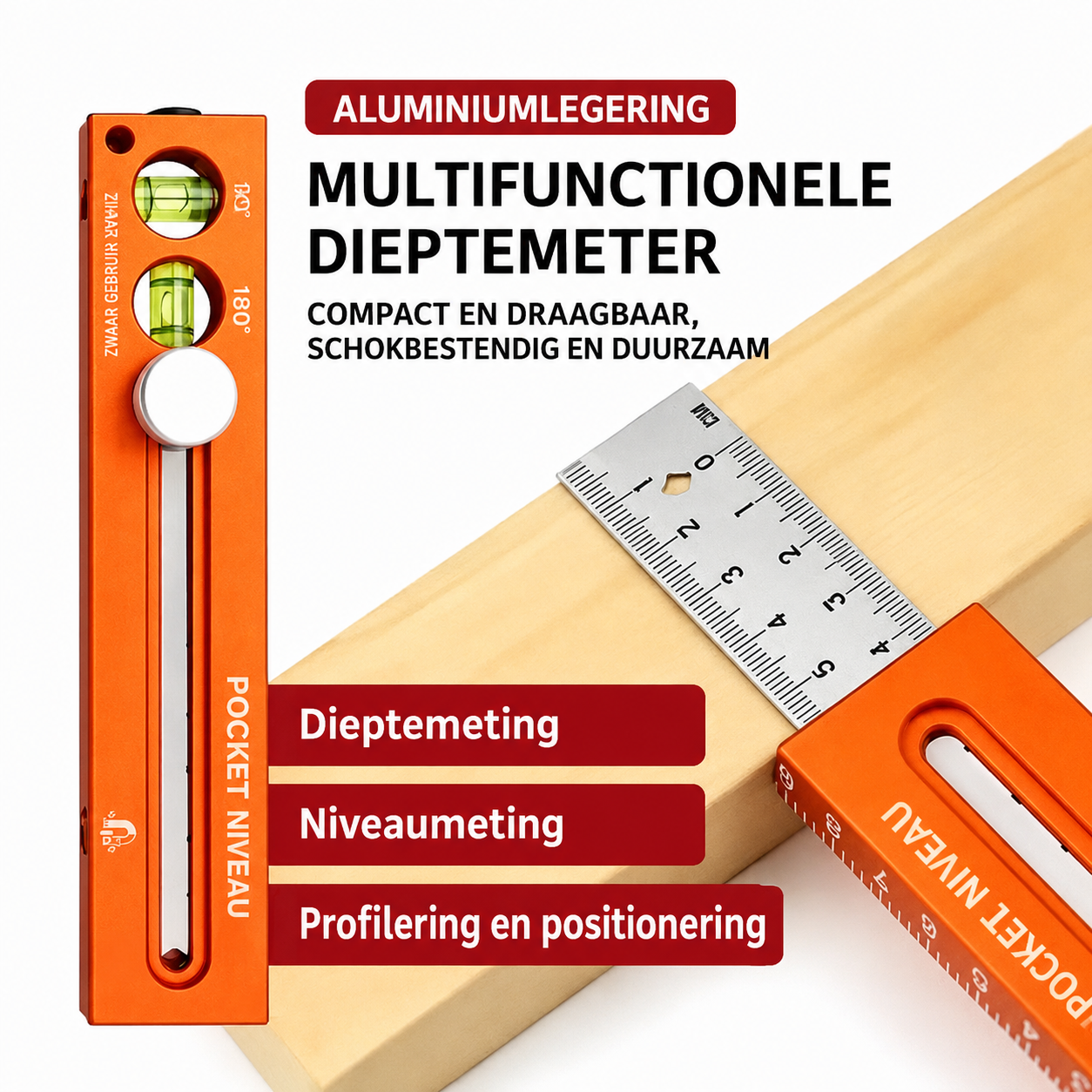 Multifunctionele aftekeningenwaterpas