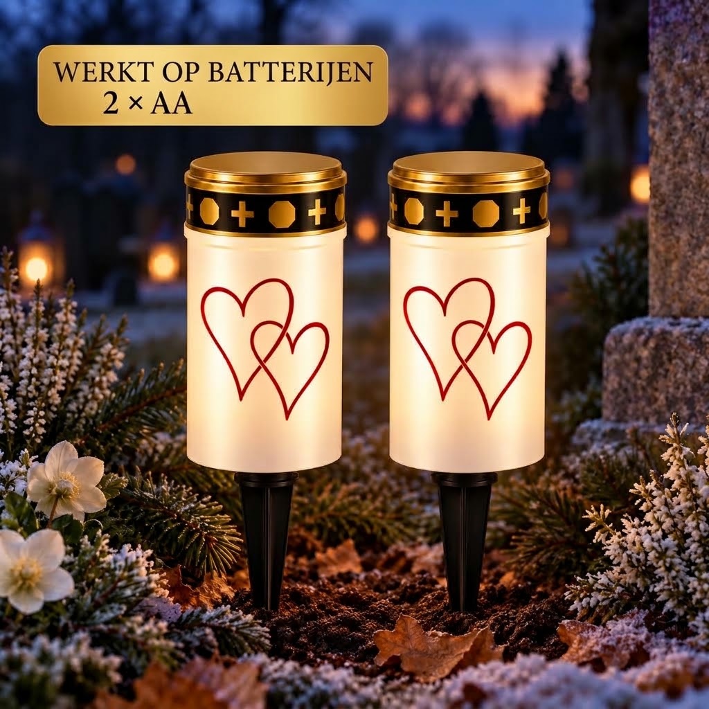 MinnesLjus LED graflichten set van 2 met zonnecel of batterij