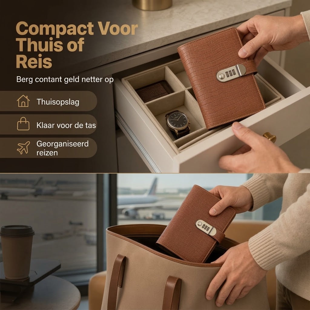 Spaarbinder met cijferslot voor contant geld