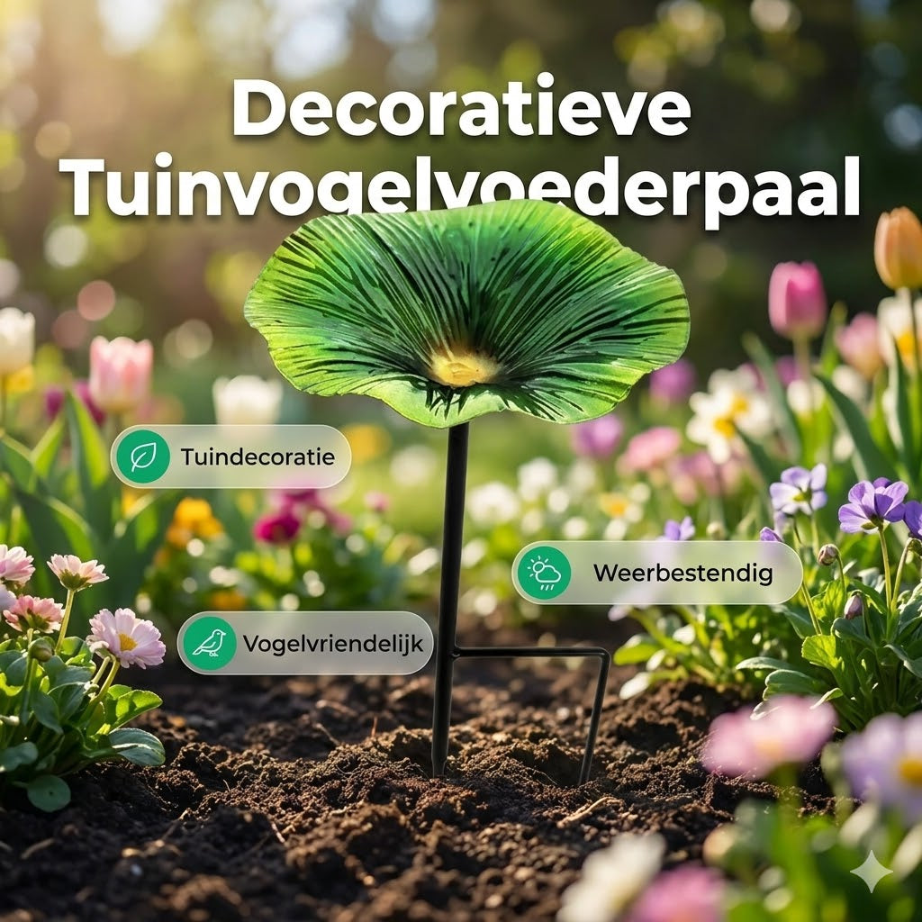 Kleurrijke Vogelvoederbak voor in de Tuin