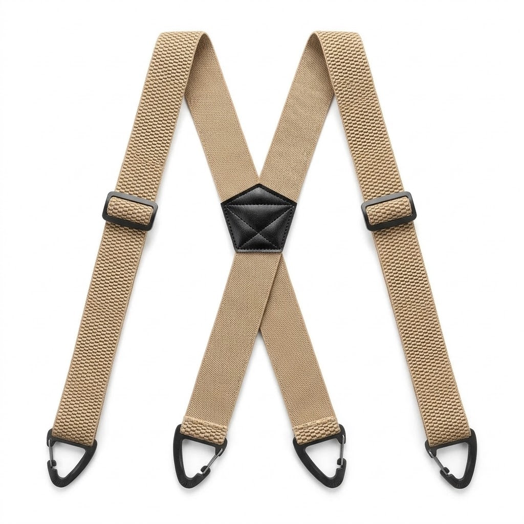 Elastische outdoorriem voor heren met karabijnsluiting 3,8 cm