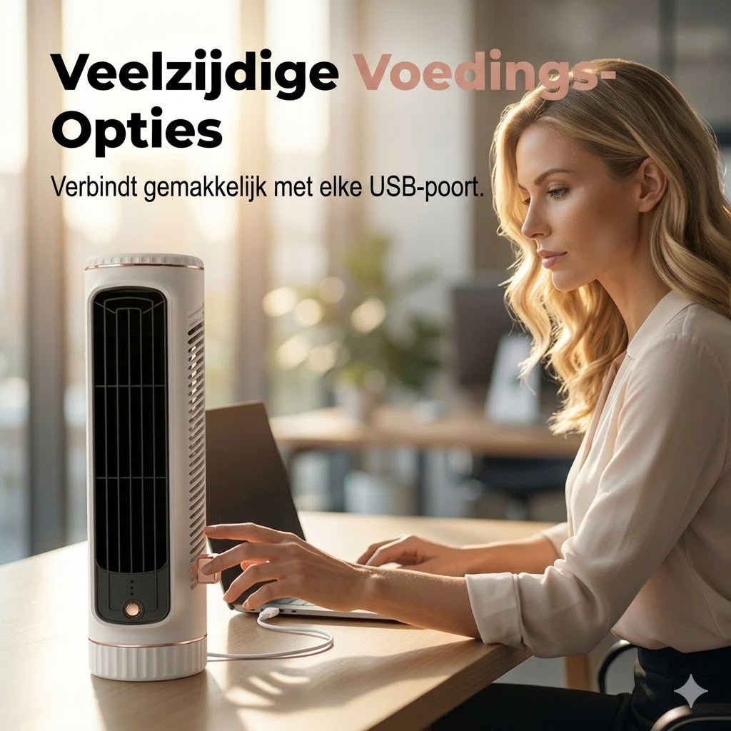 Draagbare USB-torenventilator met 3 snelheden