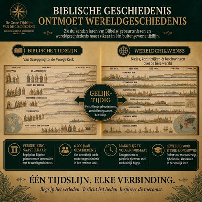 Uitvouwbare synchronologische historische tijdlijnkaart