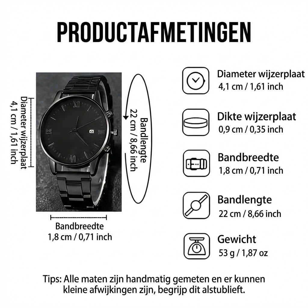 Minimalistisch quartzhorloge voor heren met datumweergave