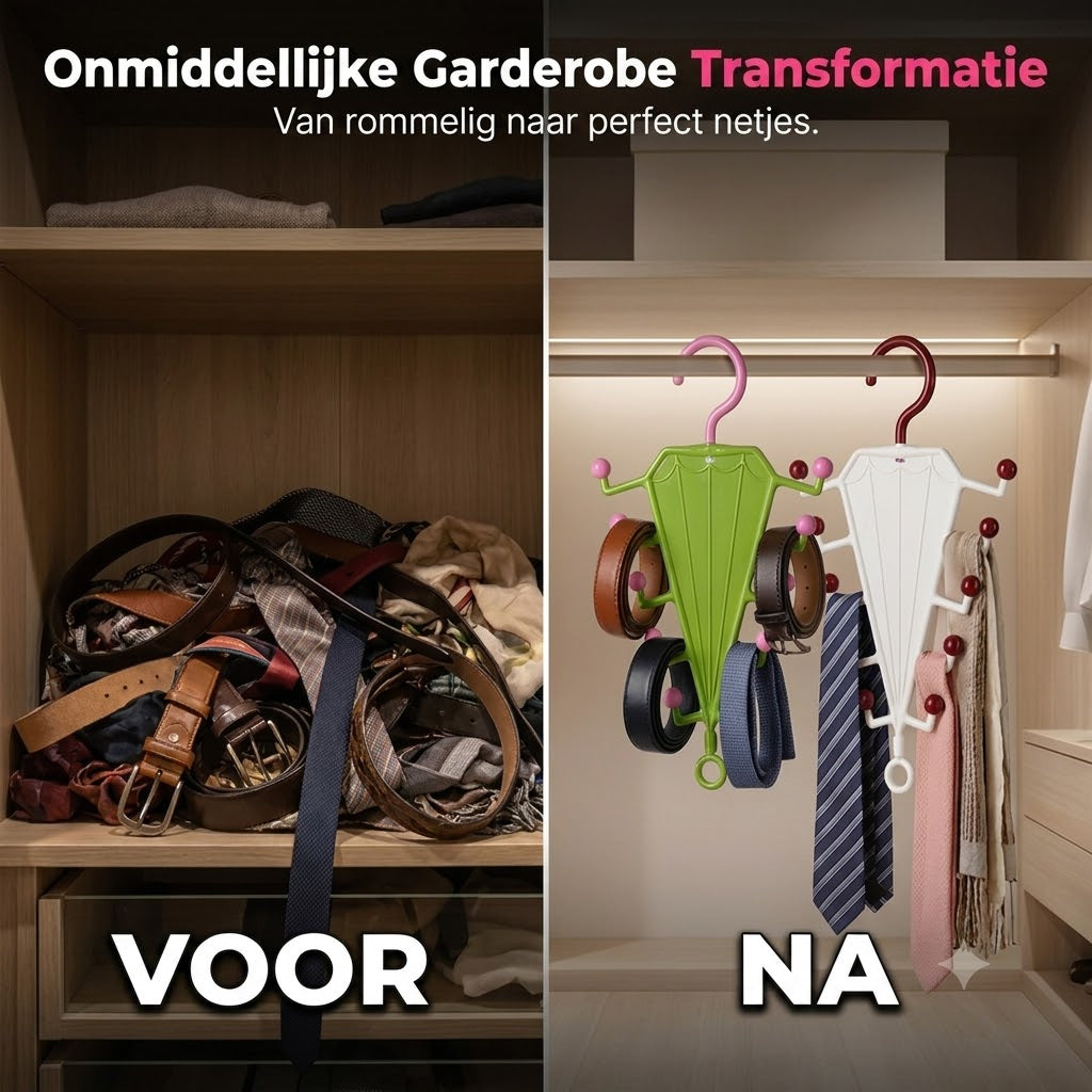 Multifunctioneel V-vormig dubbelzijdig opbergrek met hangers