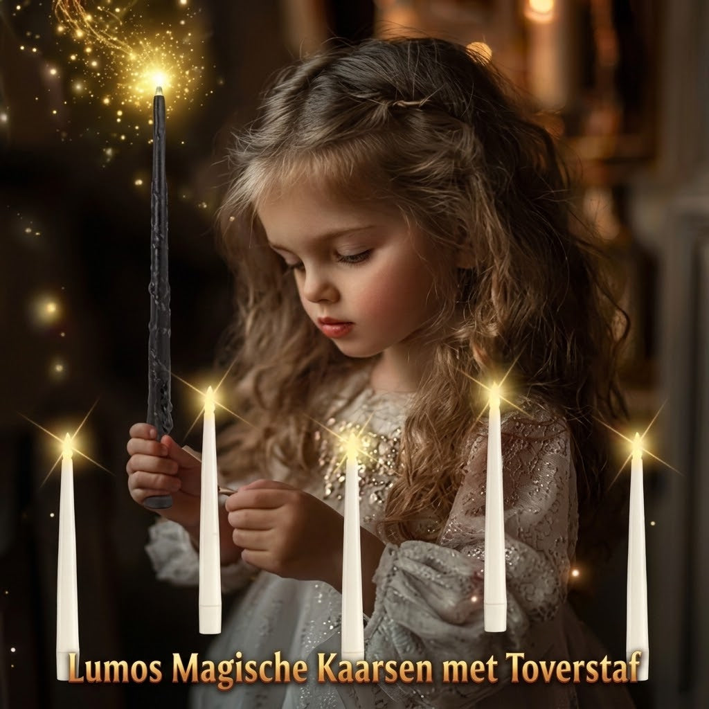 Zwevende LED kaarsen met toverstaf