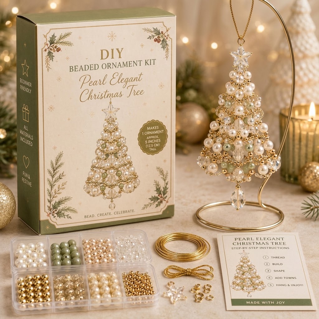 DIY kerstboomornament met kralen