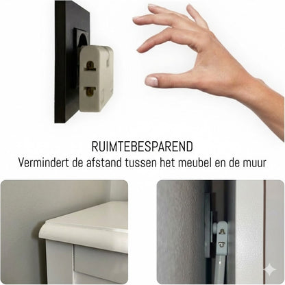 180° graden draaibaar 3-voudig stopcontact(EU-stekker)