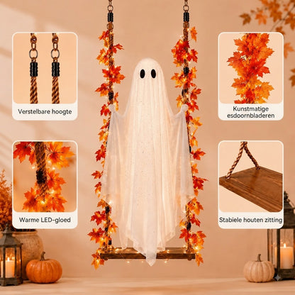 Hangende spookschommel met LED verlichting voor Halloween