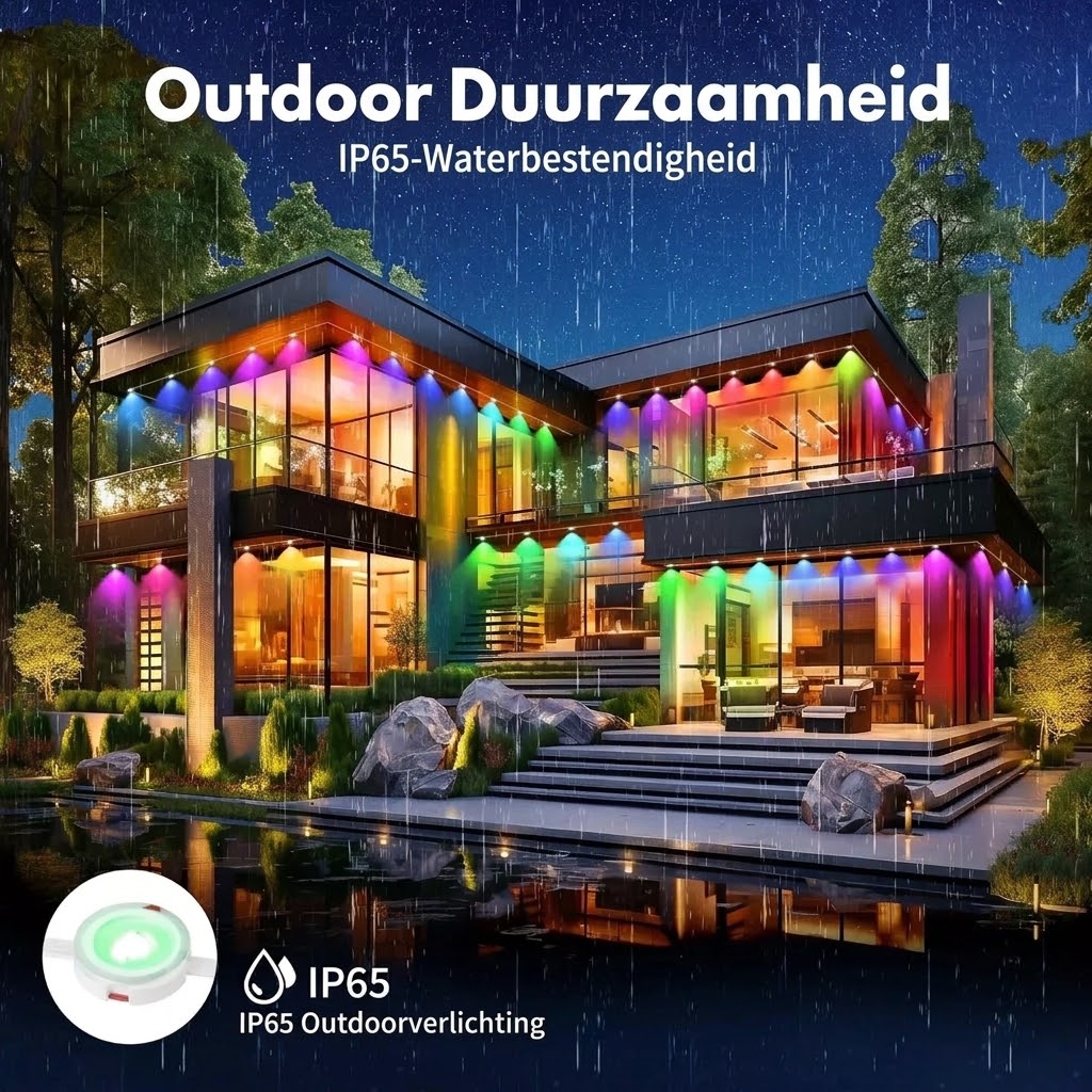 Slimme RGB lichtslinger voor buiten met app bediening