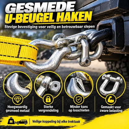 Sleepband 8 ton 4 meter met U beugelhaken