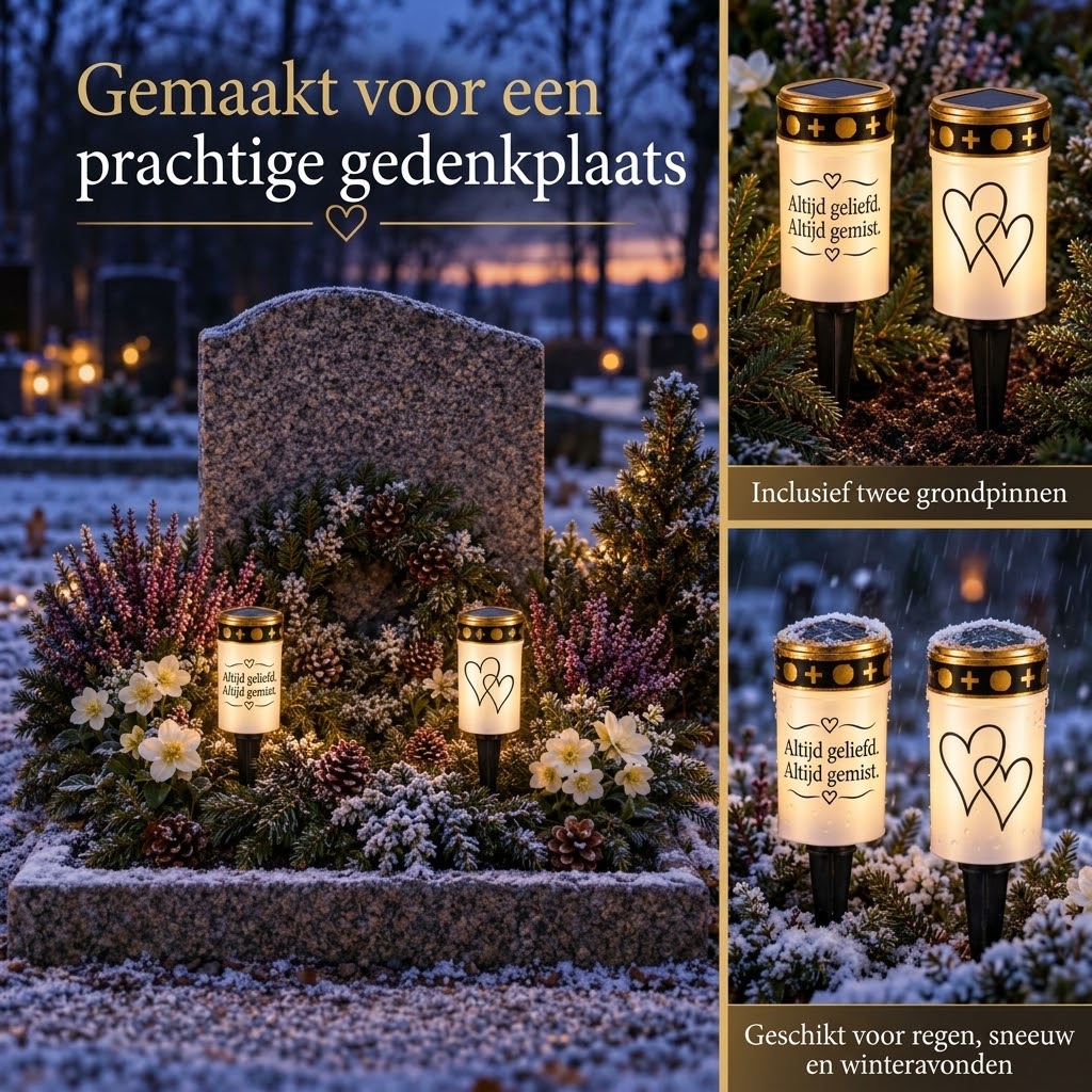 MinnesLjus LED graflichten set van 2 met zonnecel of batterij