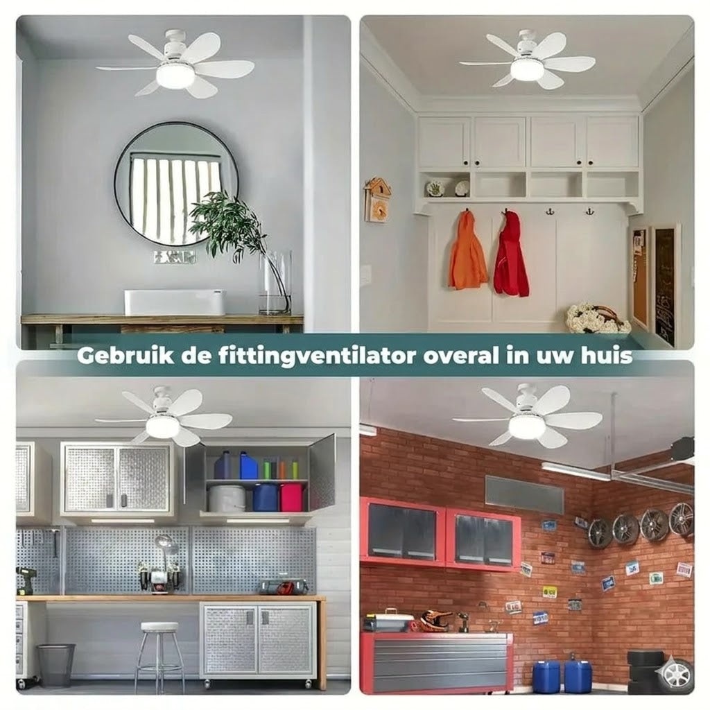 2-in-1 Draagbare plafondventilator & lamp met afstandsbediening