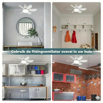 2-in-1 Draagbare plafondventilator & lamp met afstandsbediening