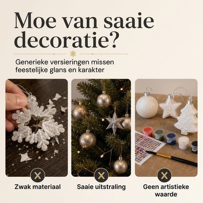 DIY kerstbal knutselset met parels en acryl