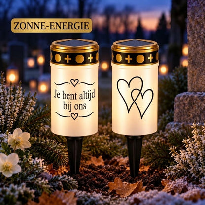 MinnesLjus LED graflichten set van 2 met zonnecel of batterij