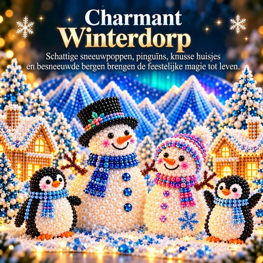 DIY winterwonderland met strass steentjes en pareldetails