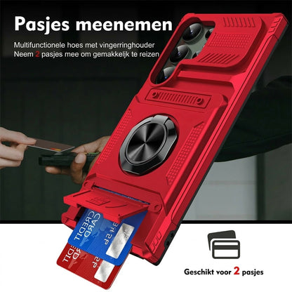 Samsung hoesje met kaarthouder en magnetische ringstandaard