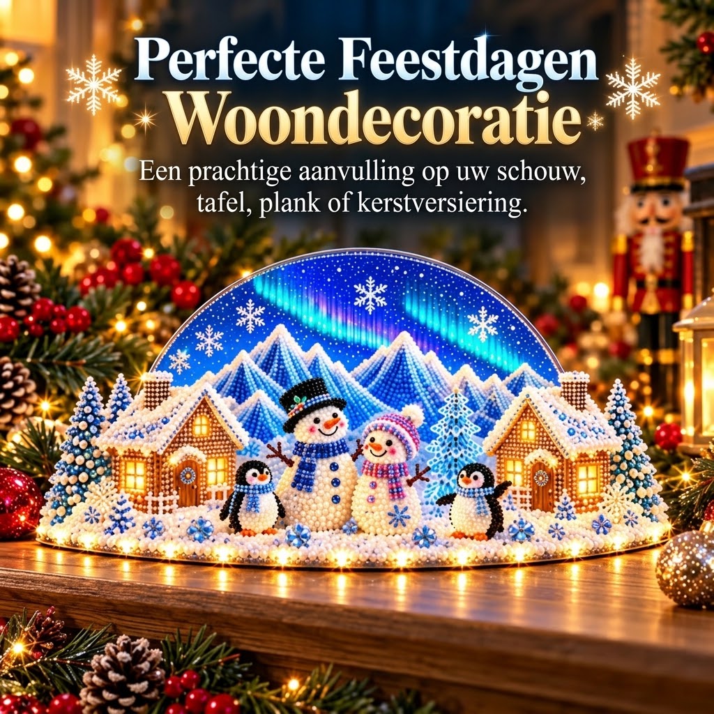 DIY winterwonderland met strass steentjes en pareldetails