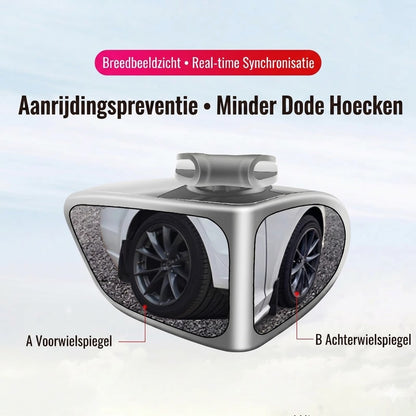 Spiegel met dubbele lens en 360° verstelbare dodehoekweergave