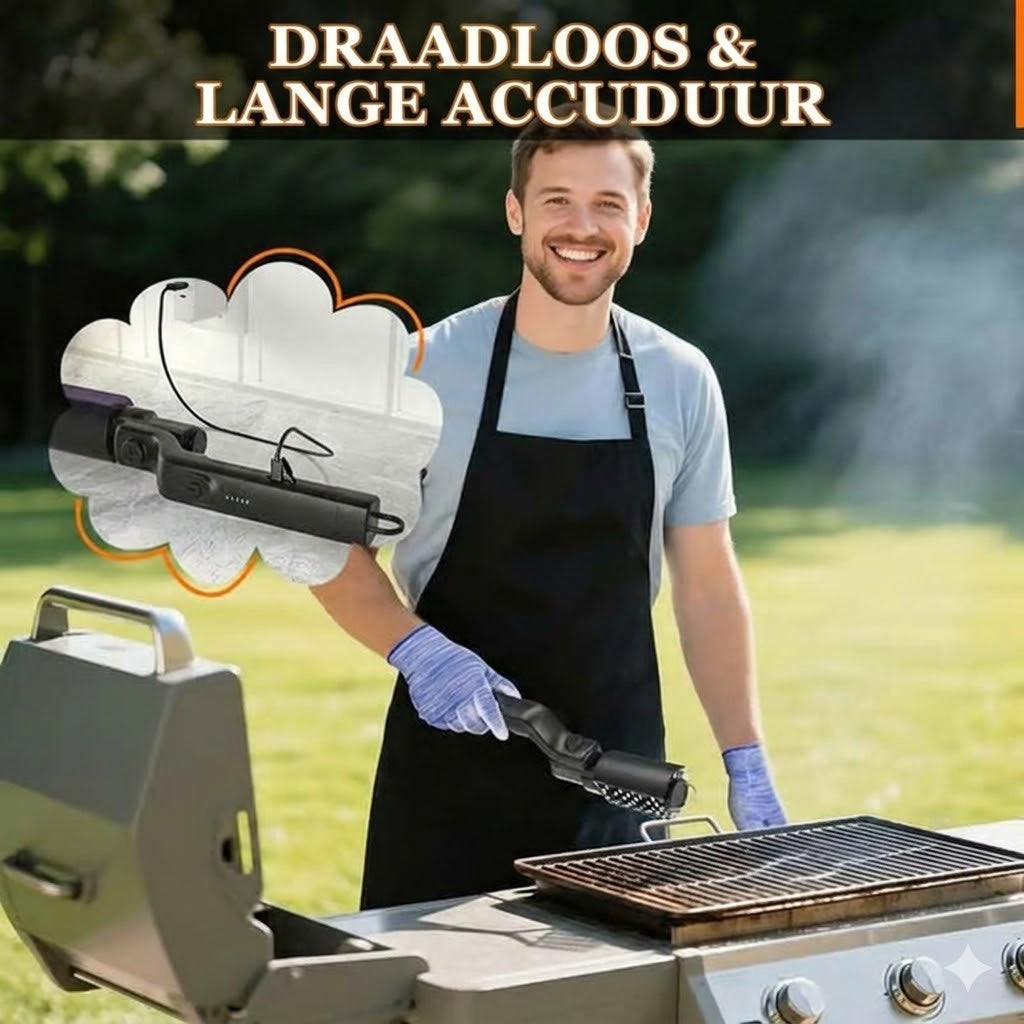 Draadloze elektrische barbecueborstelreiniger