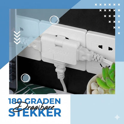 180° graden draaibaar 3-voudig stopcontact(EU-stekker)