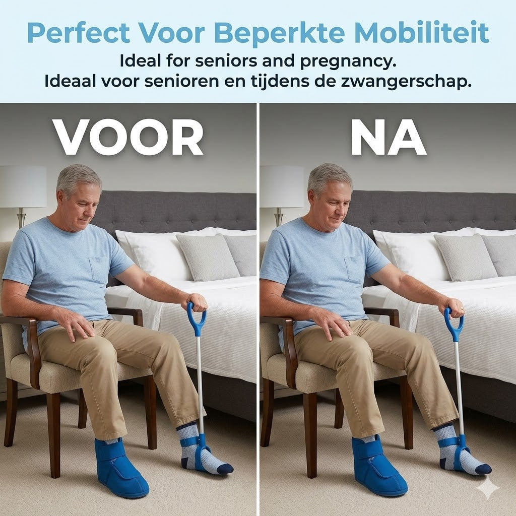 Niet-buigbare sokkenhulp met treklussen