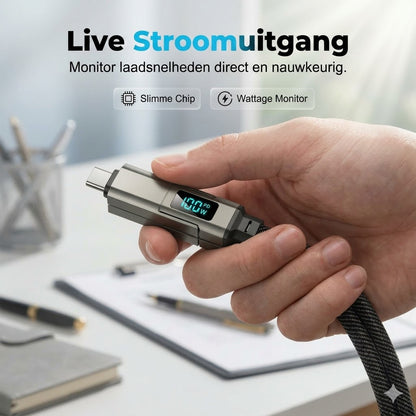 4-in-1 digitale display sleutelhanger laadkabel
