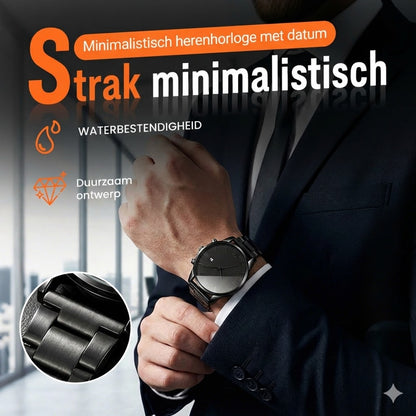 Minimalistisch quartzhorloge voor heren met datumweergave