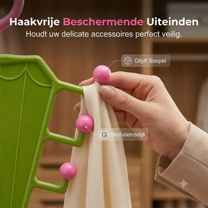 Multifunctioneel V-vormig dubbelzijdig opbergrek met hangers