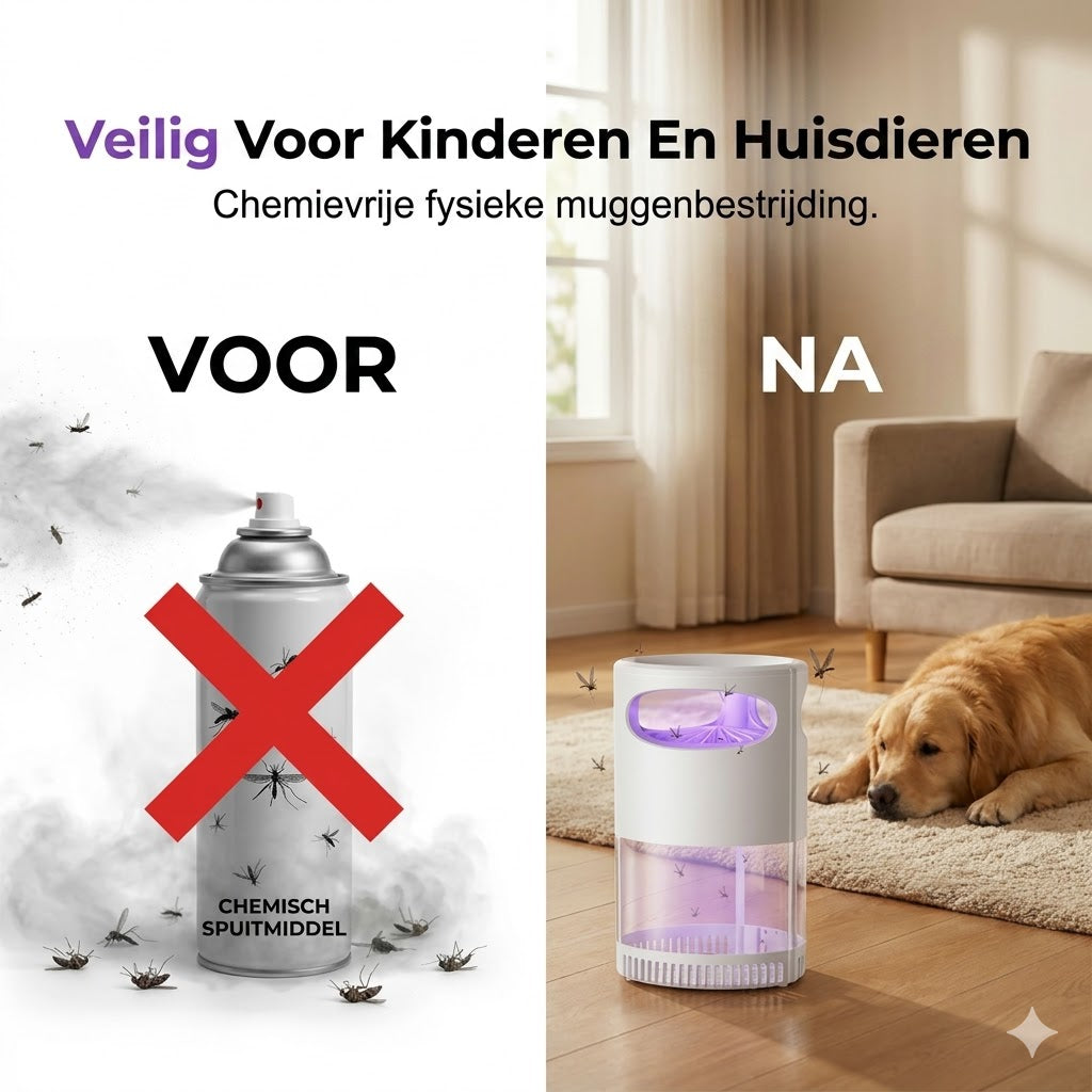 UV-muggenlamp – op USB, chemisch‑vrij, ultrastil
