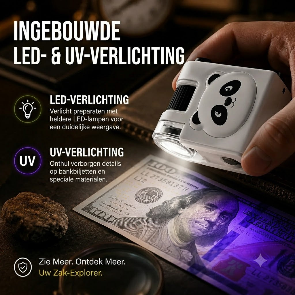 Draagbare educatieve microscoop met telefoonhouder voor kinderen