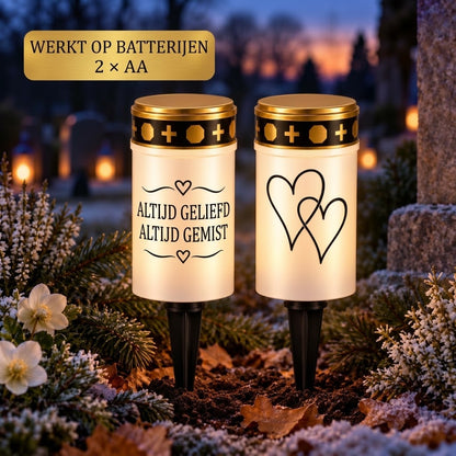 MinnesLjus LED graflichten set van 2 met zonnecel of batterij