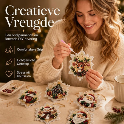 DIY kerstbal knutselset met parels en acryl