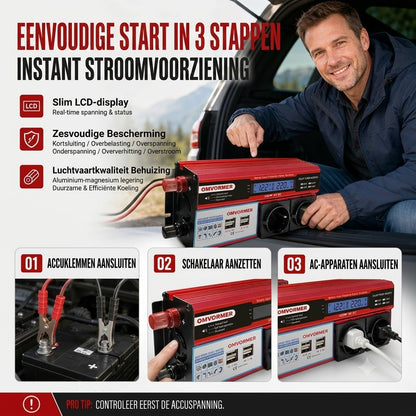 Auto Omvormer 12 V naar 230 V