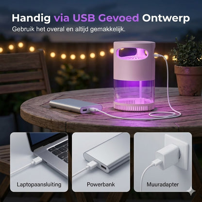UV-muggenlamp – op USB, chemisch‑vrij, ultrastil