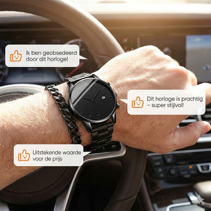 Minimalistisch quartzhorloge voor heren met datumweergave