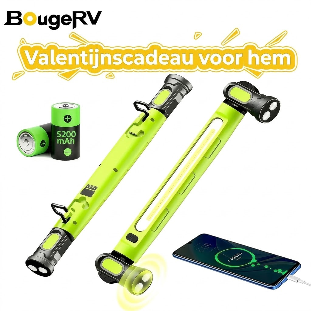 Oplaadbare Werkverlichtingsbalk – 3000LM, IPX4 Waterdicht & 360° Haak!