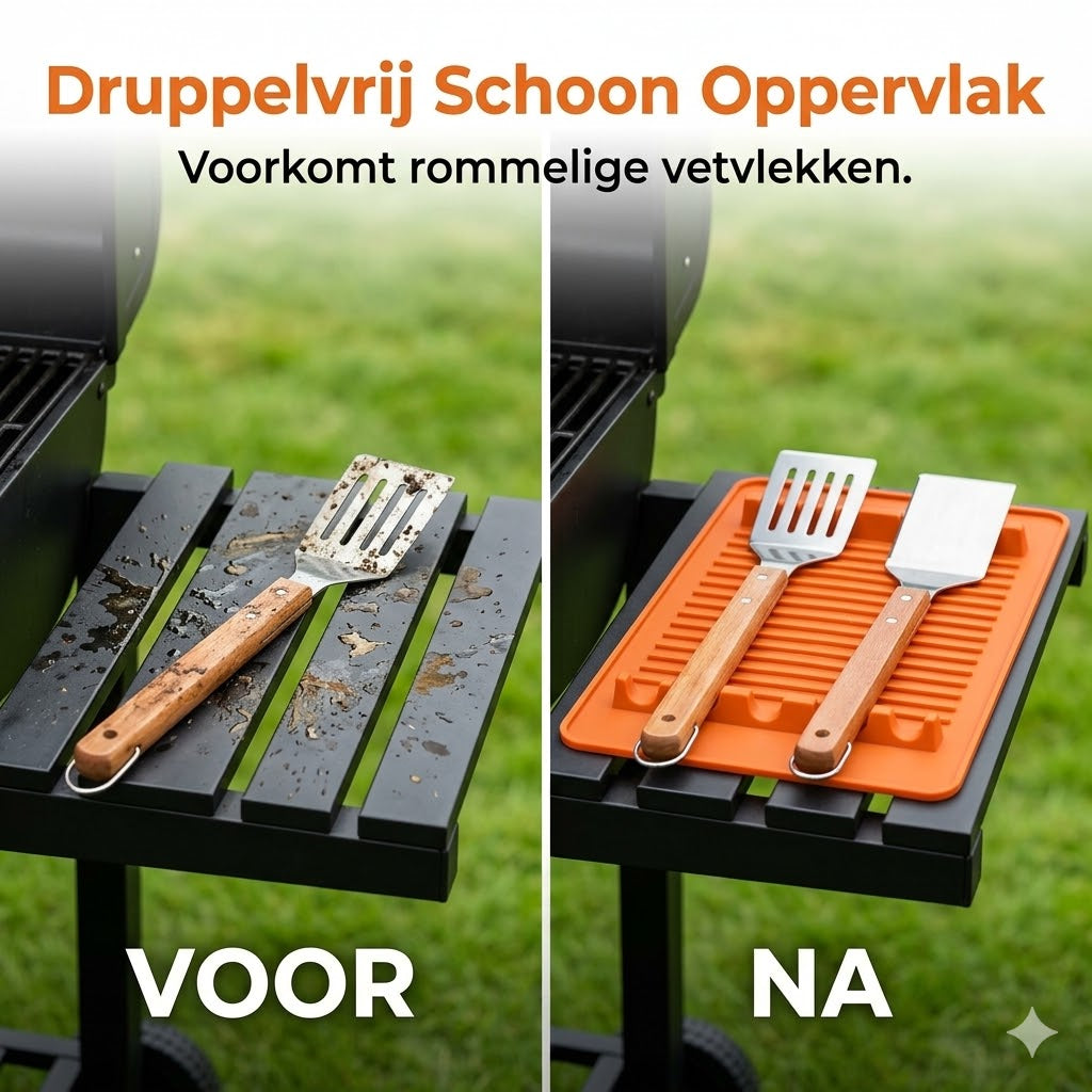 Hoogwaardige siliconen grillmat voor zijplank beschermt tegen vet en morsen
