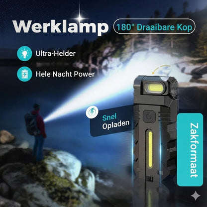 LED-werklamp met 180° draaibare kop