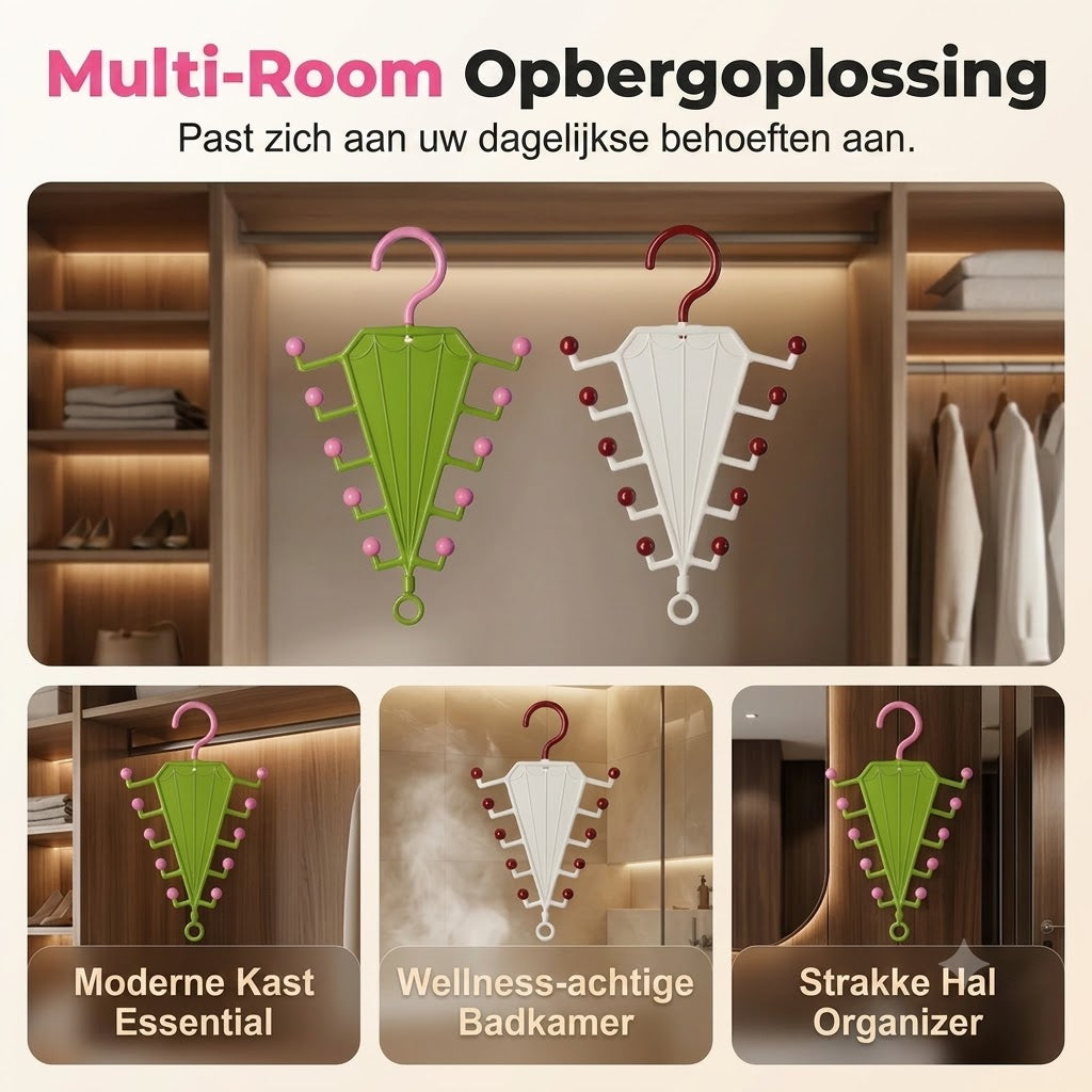 Multifunctioneel V-vormig dubbelzijdig opbergrek met hangers