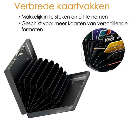 RVS RFID creditcardhouder met 10 vakken
