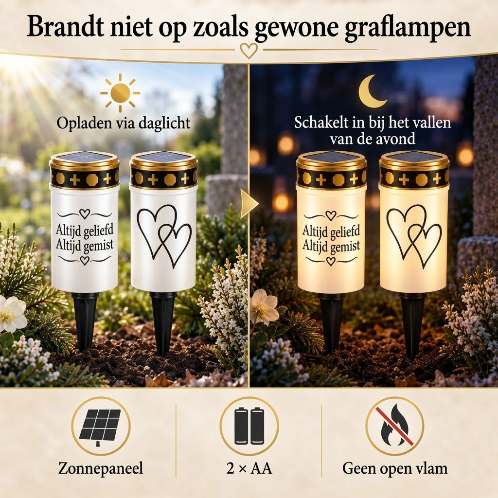 MinnesLjus LED graflichten set van 2 met zonnecel of batterij